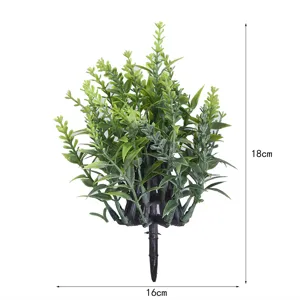 Plante verte artificielle en plastique en pot avec taille 18x16cm pour décoration.