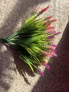 Artificial lavender flowers bouquet plastic plants for home decor indoor outdoor use