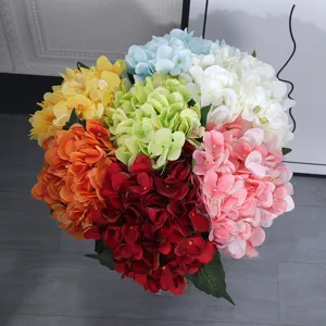 Colorful artificial hydrangea bouquet, perfect for home wedding decor and floral arrangements.