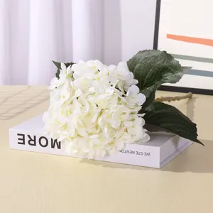 Bouquet de fleurs d'hortensia blanc artificiel 11 fourches fausses fleurs pour mariage déco