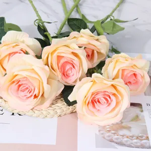 Künstliche Rosen Blumenstrauß Seidenrosen für Hochzeit Zuhause Büro Dekoration Tischdeko.