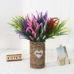 Bouquets de Fleurs de Lavande Artificielles Plantes en Plastique de Blé Pour Maison Fête de Mariage Hôtel Décoration Florale Rustique