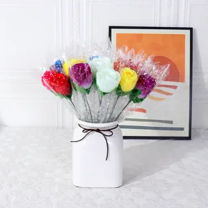 Künstliche Rosenblüte einzeln verpackt im Keramikvase Valentinstag Geschenk