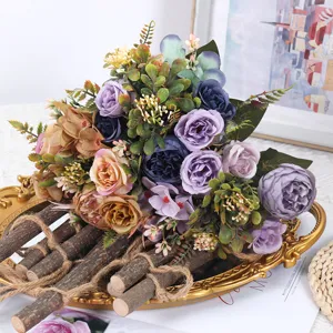 Künstliche Pfingstrose Rosen Blumenstrauß Deko Hochzeit Heimfotografie Requisiten