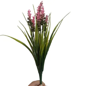 Artificial plastic lavender flower bouquet for home decor and photography props.