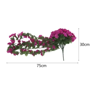 Guirlande de fleurs violettes artificielles, plante suspendue décorative de 75 cm.