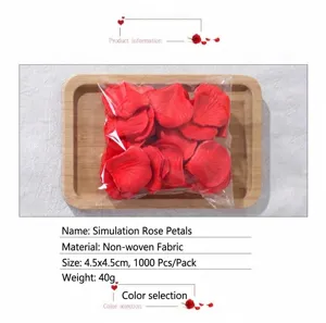 Artificial rose petals 1000pcs non-woven fabric red flower for wedding party decoration props