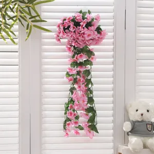 Guirlande de fleurs artificielles violettes, décoration murale pour maison balcon mariage.