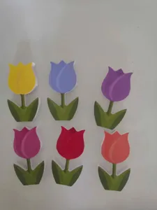 Tulip tier tray decor wooden tulip shapes spring party decorations floral ornaments