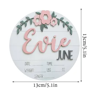 Placa de madera para estadísticas de nacimiento de bebé accesorio de fotografía 13cm