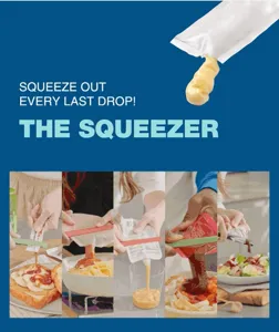 Kitchen sauce packet squeezer tool, handy plastic squeezer for food waste reduction and easy use.
