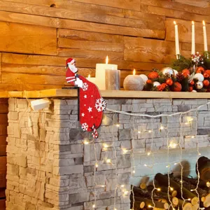 Wooden Santa Claus door corner sign Christmas mantel decorative ornament home holiday decor