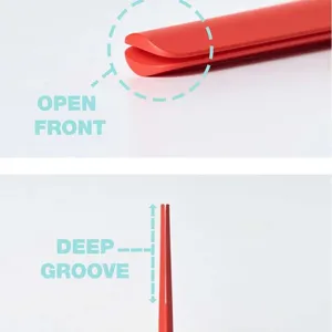 Red kitchen sauce packet squeezer tool, convenient gadget for food waste reduction.