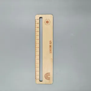 Righello in legno 15cm cancelleria studente design cavo minimalista regalo arcobaleno
