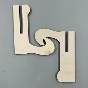 Wooden tiered tray display stand component, laser cut natural wood detail part for decor