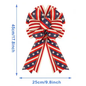 Fiocco patriottico del Giorno dell'Indipendenza americana rosso bianco blu stella ghirlanda
