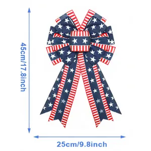 Fiocco patriottico del Giorno dell'Indipendenza americana stelle rosse bianche blu ghirlanda