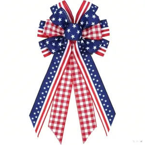 Fiocco Decorativo Festa dell Indipendenza Americana Rosso Bianco Blu Stella Ghirlanda