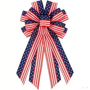Fiocco bandiera americana rosso bianco blu stelle strisce festa corona decorazione appeso