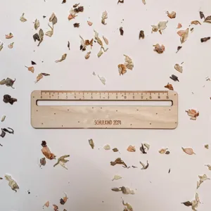 Righello dritto in legno stile Ins 15cm cancelleria per studenti design cavo semplice regalo
