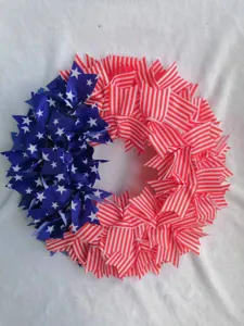 American Independence Day wreath front door hanging decoration patriotic red white blue star