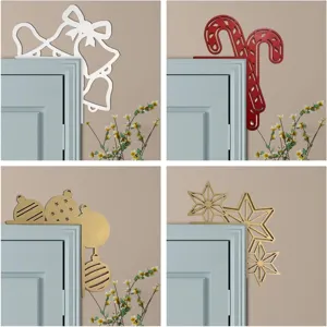 Christmas door corner wooden decoration sign set holiday home frame accent holiday decor