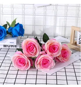 Kunstrosen Blumenstrauss fuer Heimtextilien Hochzeit Dekoration kuenstliche Blumen Party