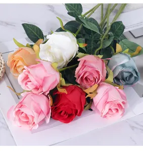 Bouquet de roses artificielles pour mariage maison fête décoration de fleurs en soie