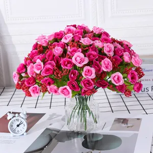 Bouquet de Fleurs de Roses Artificielles Fleurs en Soie de Simulation Pour Maison Mariage Fête Photographie Décoration