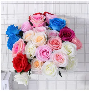 Künstliche Rosen Blumenstrauß Detail, bunte Kunstrosen für Hochzeit Deko Großhandel Heim.