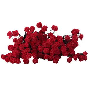 Roter künstlicher Schaumstoff Rosen Blumenstrauß für Hochzeit Heimdekoration Hauptansicht