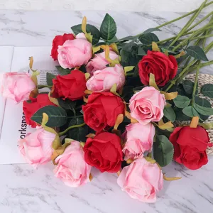 Bouquet de roses artificielles fausses fleurs pour décoration maison mariage accessoires