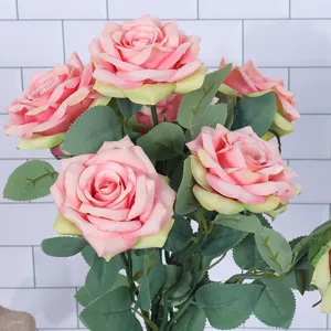 Künstliche Seidenrose Einzelkopf Kurzer Zweig Falsche Blume Für Zuhause Hochzeit Dekoration Hotel Innere Blumenanordnung