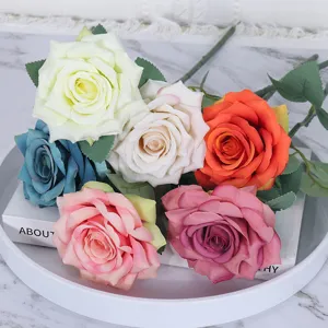 Künstliche einsetzige kurze Zweig Rosen Seidenblumen für Heim Hochzeit Hotel Dekor