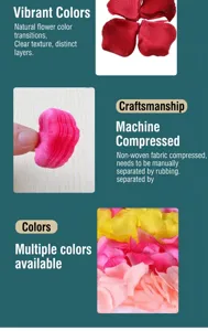 Artificial rose petals non-woven fabric wedding party decoration bulk confetti