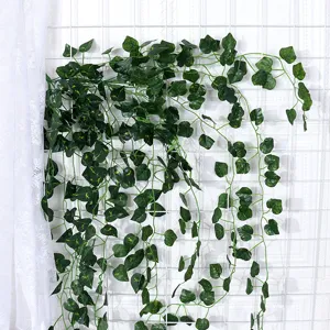 Artificial hanging green ivy plant vine for wall decor home indoor decoration faux foliage.