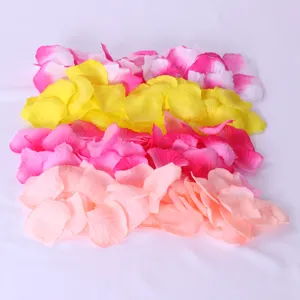 Artificial rose petals for wedding party decorations, colorful non-woven fabric petals.