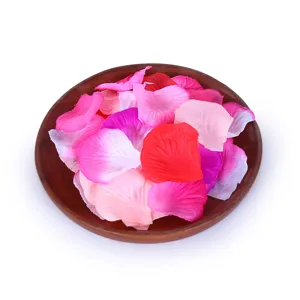 Colorful artificial rose petals bulk for wedding party decoration and romantic event decor.