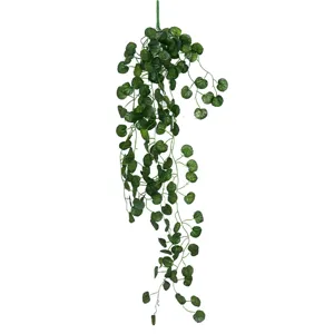 Artificial hanging plant vine green leaf simulation greenery wall decor for home room.