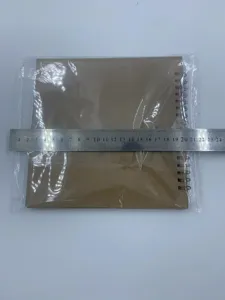DIY kraft paper scrapbook photo album detail view showing dimensions with metal ruler