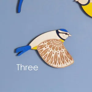 Wooden flying bird wall hanging decor 3mm thick laser carved mandala craft ornament for home