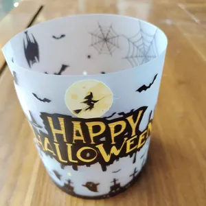 Halloween translucent candle shade wrapper festive atmosphere party decoration prop