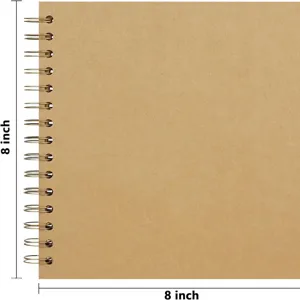 8 inch DIY kraft paper scrapbook photo album with spiral binding for handmade memories.