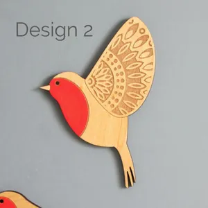 Wooden flying bird wall hanging decor 3mm thick board detailed view variant 2