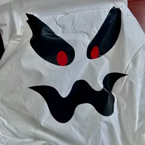 Halloween tissu fantôme gonflable détail matériau imperméable blanc visage effrayant fête