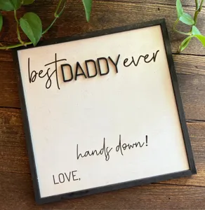 Hölzernes Vatertags Schild Best Daddy Ever Rustikale Wanddekoration Geschenk für den besten Vater