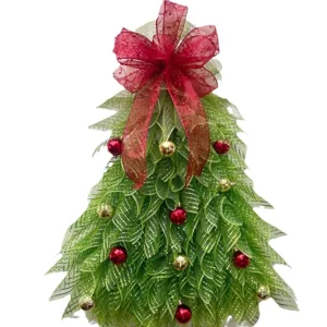 Weihnacht Baum Netz Kranz Tür Hängen Dekoration mit roter Schleife und Kugeln für Fest