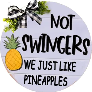 Lustiges Ananas Holzschild humorvolle Willkommens Plakette für Haus Outdoor Tür Dekor
