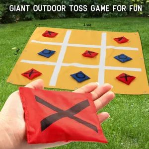 Outdoor Bean Bag Throwing Game Set Giant Tic Tac Toe Lawn Game With Storage Bag And Toss Bean Bags For Family Kids Party