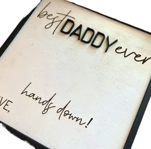 Hölzernes Vatertag Deko Schild best daddy ever hands down Geschenk Tischdeko Plakette